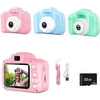 Vivitar Kinderkamera 48MP 1080P HD Digitalkamera Spielzeug mit 32GB SD Karte Kinderkamera (48 MP, inkl. 5 lustige Spiele + 15 schöne Bildervorlagen + 6 magische Filter, 8-facher Digitalzoomür - 3-14 Jahre Mädchen Jungen Geburtstag)