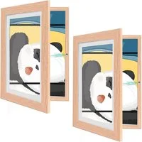 LA CUTE Bilderrahmen zum Basteln 2er Set Kinderbilderrahmen befüllbar Frontöffnung sicher aufbewahren, für 150 Bilder (Befüllbare Fototrahmen für Kinderkunstwerke bis zu Din A4 150 Blatt, 2 St), 2er Set Kinderzeichnungen, befüllbar mit Frontöffnung, 