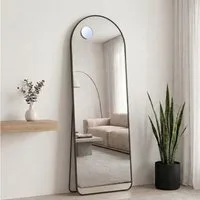 SONGMICS Standspiegel Standspiegel Ganzkörperspiegel mit abnehmbarer Magnetlupe, Wandspiegel, Standspiegel, stehend oder wandmontiert, 160 x 50/150 x 40 cm