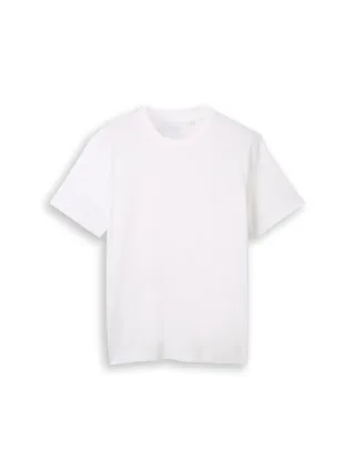 Tom Tailor - Piqué T-Shirt mit Stretch white - Gr. - XL