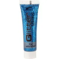 jofrika Theaterschminke Glitter Make-up für Haut und Haar - 20ml, Blau