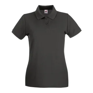 Fruit Of The Loom Damen Lady-Fit Premium Kurzarm-Poloshirt (Light Graphite)