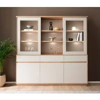 Home affaire Buffet Sonora, moderner Hochschrank, Buffetschrank in Kaschmir, Regal filigrane Rahmenoptik, ausreichend Stauraum, vielseitig einsetzbar