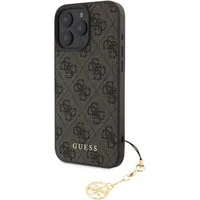 Guess Handyhülle GUESS Case iPhone 16 Pro Max Charm Hülle braun m.Anhänger