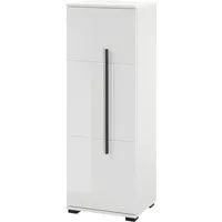 Home affaire Midischrank Cantara, Badschrank in Hochglanz Weiß, Schrank im modernen Design mit schwarzen Griffen, ausreichend Stauraum