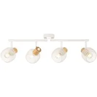 Brilliant Deckenstrahler Giada, ohne Leuchtmittel, 74 cm, 4 x E14, Köpfe schwenkbar, Metall/Holz, weiß/natur
