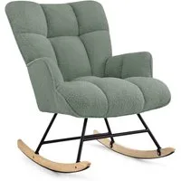 Aunekiv Schaukelstuhl Moderner Relaxsessel & Schaukelsessel in Teddyplüsch-Optik (1 St), perfekt als Stillstuhl & Lesesessel für Wohn- und Babyzimmer