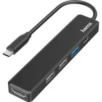 Hama Laptop-Dockingstation USB-C®-Hub, Multiport, 5 Ports, 3x USB-A, USB-C®, HDMI™ 00200117, inkl. Ladefunktion, USB-C® Power Delivery