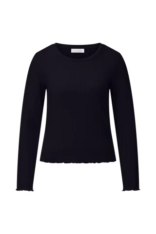 Rich & Royal - Rib Longsleeve midnight blue - Gr. - S