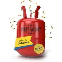 Party Factory Helium Ballongas Helium für bis zu 20 Luftballons, 0,14m³ Einwegflasche, Ballongas, Helium, Heliumgas, Helium Ballongas