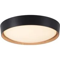 SellTec LED Deckenleuchte LED Deckenleuchte MILIA rund, Dimmbar per Wandschalter mit Stufendimmer 100%, 50% oder 15%, 1xLED-Board/29,00 Watt, warmweiß, Holzoptik, dimmbar per Wandschalter, D=40cm, warmweiß