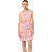 comma Minikleid Kleid Gemustertes Crêpekleid ohne Ärmel