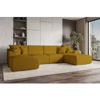 99rooms Wohnlandschaft Gusto, Sofa, U-Form, mit Schlaffunktion, mit abnehmbaren Kissen, Bezug - Cord POSO
