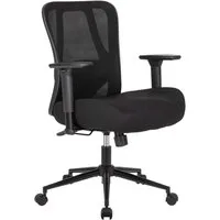 UEV Bürostuhl 230kg belastbarkeit ergonomisch, Schreibstuhl Mesh (verstellbare Armlehnen /atmungsaktiv Stoff /15cm dickem Sitzkissen), Chefsessel mit Wippfunktion für Schwergewichtige
