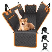 wohnTRAUM24 Tierdecke Hundedecke Auto Rückbank,Autoschondecke Hund Rücksitz für Pkws, SUVs, mit Harter Unterseite,Wasserdicht Kratzfest rutschfest,Hunde Autodecke
