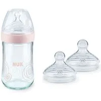 NUK Babyflasche NUK Nature Sense Glasflasche mit 2er Saguer 2s Vortetlset