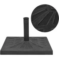 vidaXL Schirmhalter Sonnenschirmständer Quadratisch Schwarz 12 kg, 1 tlg.