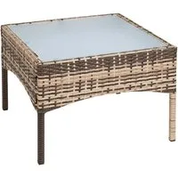 ESTEXO Gartentisch Polyrattan Beistelltisch Rattan Tisch Balkontisch Garten Möbel Glas