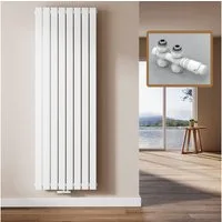 EMKE Heizkörper Flach Vertikal Doppellagig Design Paneelheizkörper Höhe: 160/180cm, 2166W für 20qm Raum Mittelanschluss Weiß