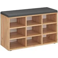 KOMTO Schuhbank Schuhregal mit Sitzfläche Sitzbank mit Stauraum, Sofia 80 x 50 x 30 cm