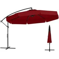 COSTWAY Sonnenschirm, Ampelschirm mit Volant, Schutzhülle, neigbar, für Balkon