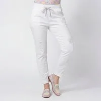 OriginalYou Chinohose Sommerliche Damenhose mit Kordelzug Chino Hose im Used Look moderner Knitterlook, Vintage, Gummibund mit Kordelzug