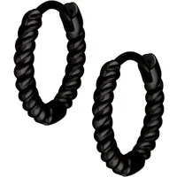 Wildcat Paar Ohrhänger Twisted Little Hoops Pairs 10 mm - Schwarz, Chirurgenstahl 316L - wasserfest, langlebig, hautverträglich