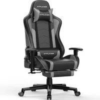 GTPLAYER Gaming-Stuhl Bürostuhl Gamer Stuhl mit Fußstützen Bluetooth Lautsprecher, Ergonomischer Musik Computerstuhl inkl. Lendenwirbel- und Nackenkissen