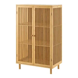 [en.casa] Kommode, Natur, Holz, Bambus, 3 Fächer, 66x110x40 cm, Wohnzimmer, Kommoden & Sideboards, Kommoden