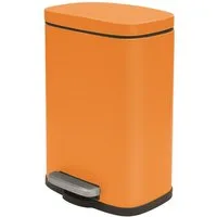 spirella Kosmetikeimer AKIRA, Treteimer mit Softclose-Absenkautomatik, herausnehmbarem Inneneimer, Anti-Fingerprint-Beschichtung, 5L, orange