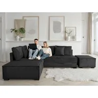 Home affaire Ecksofa Night & Day L-Form, B: 316 cm mit Dauer-Schlaffunktion 180x200 cm, Set: Sofa & Hocker, Bettfunktion, Bettkasten & Kissen, Boxspringbett