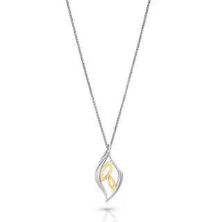Orphelia 'Charlotte' Damen-Kette mit Anhänger aus 925er Sterlingsilber – Silber/Gold ZH-7523