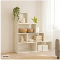 HTI-Living Raumteilerregal Raumteiler Thekla Weiß, Stück 1-tlg., Stufenregal Bücherregal