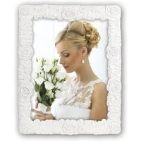 matches21 HOME & HOBBY Bilderrahmen Hochzeit Kunststoff Bilderrahmen rechteckig weiss für 15x20 cm, Wand-Deko Fotorahmen im Hochformat zum Stellen