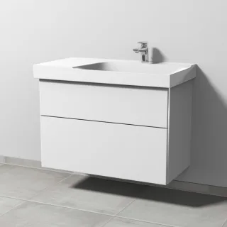 Sanipa 3way Waschtischunterbau zu Geberit Xeno2 Waschtisch mit 2 Auszügen, Weiß-Soft BR66343