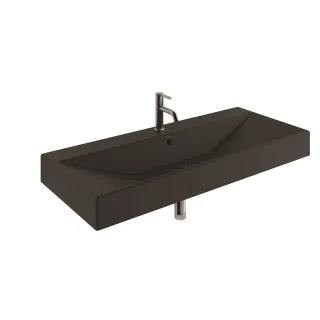 KLUDI-RESA Waschtisch 121 x 50 H12 cm Ein Hahnloch Mattschwarz 59WW12139