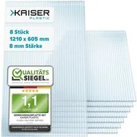 Kaiser plastic Gewächshaus Gewächshausplatten Sets, 4 bis 10 mm Stärke, PC Doppelstegplatte, Made in Germany - Hagelfest und Bruchsicher - UV-Schutz
