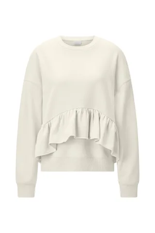 Rich & Royal - Sweater with Volant pearl white - Gr. - S