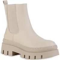 VAN HILL 839451 Plateaustiefelette Natalie Damen Plateau Stiefeletten Trendy Boots mit Profilsohle