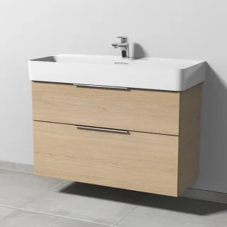 Sanipa 3way Waschtischunterbau zu Laufen VAL Waschtisch mit 2 Auszügen, Eiche-Nordic UM82448