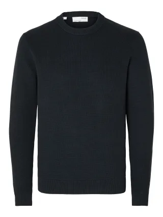 selected men - SLMDANE LS KNIT STRUCTURE CREW NECK NOOS Sky Captain - Gr. - M
