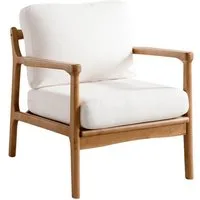 WAHSON OFFICE CHAIRS Loungesessel Vintage Loungesessel mit Holzgestell & Leinen/PU-Leder