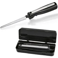 bmf-versand Elektromesser Elektromesser Fleisch Brot Elektrisch Messer Doppelklingen Schwarz