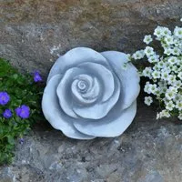 gartendekoparadies.de Gartenfigur Deko Rosen 2er-Set, Steinrosen, Steinfiguren, H. 9 cm, 4 kg, (2er-Set), Frostsicher