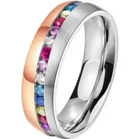 DOOSTI Trauring Schmuck Geschenk Edelstahl Trauring Ehering Partnerring LIEBE, wahlweise mit oder ohne Zirkonia