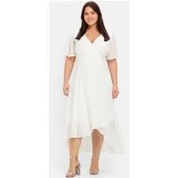 Sheego Etuikleid Chiffonkleid Kurzarm im Lagenlook, mit Unterkleid