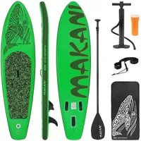 ECD Germany SUP-Board Stand Up Paddle Board aus PVC Paddelboard Paddling Board, Stand-Up Paddle-Board, SUP Board 320x80x15 cm 120 kg Traglast rutschfest grün inkl Zubehör