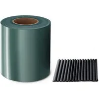 Midori Sichtschutzstreifen, (Packung, 1 Rolle PVC - Sichtschutz = 6,65 m² + 30 Befestigungsclips), Sichtschutzstreifen Zaunblende 35 m Rolle 19 cm PVC Zaunfolie Grün