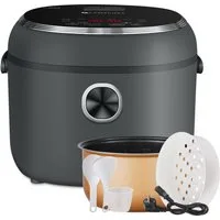 AMZCHEF Reiskocher ‎CE-DFB-P40OTU2-BK, 860 W, 4L,12-in-1 Reiskocher mit digitalem Display,860W