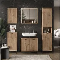 Vicco Badmöbel-Set Eliza, Viking Oak, 5 Teile, (5-St., 5er Set)